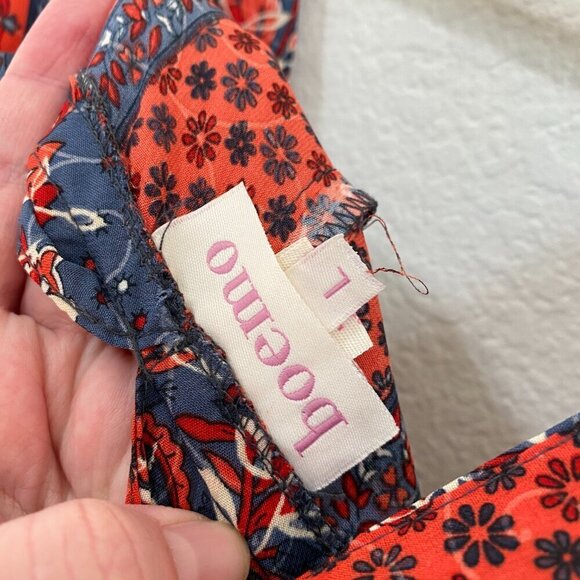 Anthropologie Boemo Double V Neck Cap Sleeve Floral Boho Kaftan Maxi Dre… - Picture 6 of 8